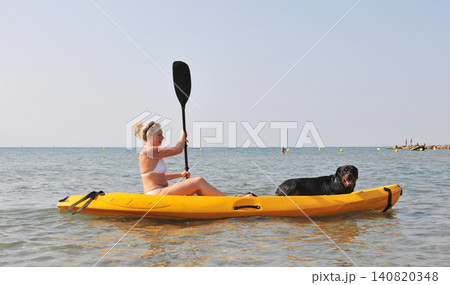 rottweiler and woman 140820348