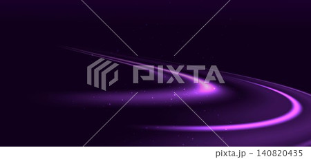 Elegant glowing purple curved rays on dark purple background. Elegant glowing purple curved rays on dark purple background. 140820435