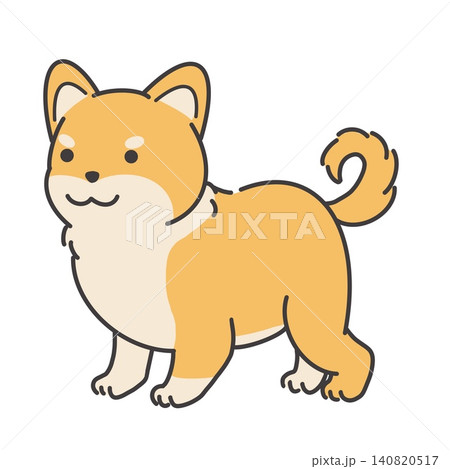 全身の柴犬のイラスト素材 全身の柴犬のイラスト素材 140820517