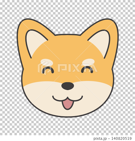 柴犬微笑的臉部插圖 柴犬微笑的臉部插圖 140820519
