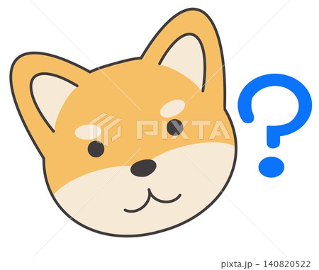 疑問に思う柴犬のイラスト素材 140820522