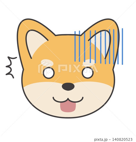 ショックを受けた柴犬のイラスト素材 ショックを受けた柴犬のイラスト素材 140820523