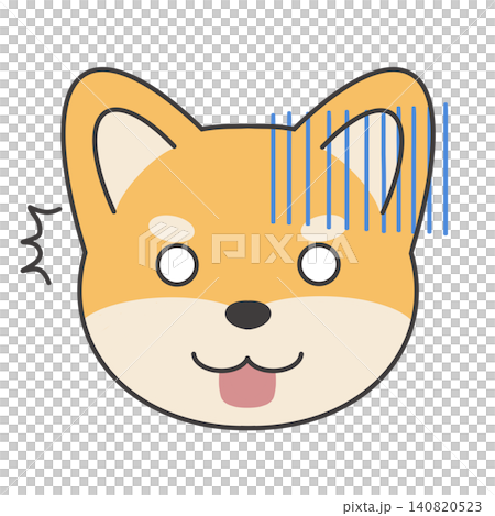 ショックを受けた柴犬のイラスト素材 ショックを受けた柴犬のイラスト素材 140820523