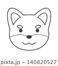 線画の柴犬の顔のイラスト素材 140820527