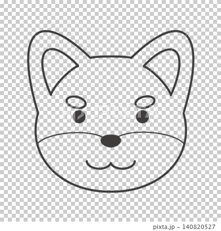 柴犬臉部的線條畫插圖 140820527