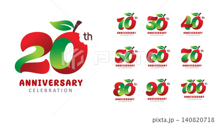 Set of anniversary fresh fruit number 140820718