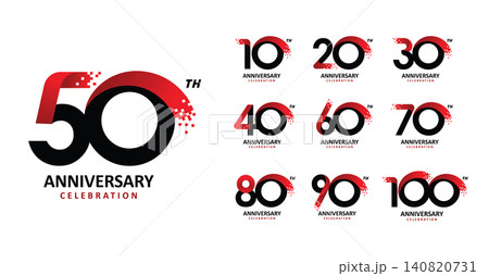 Set of anniversary modern pixel number 140820731