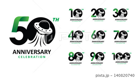 Set of anniversary ufo number. Set of anniversary ufo number. 140820740