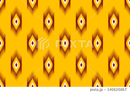 Seamless ikat oriental design pattern. ikat geometric ethnic pattern. ikat pattern design for clothing, textile, wrapping, background, wallpaper, carpet, embroidery, print, vector, illustration design 140820867
