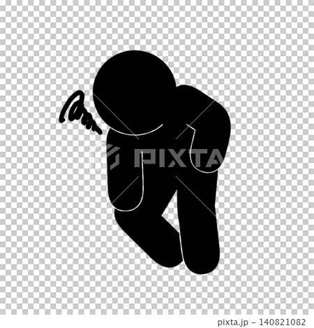 A pictogram of a person suffering from knee pain. 140821082