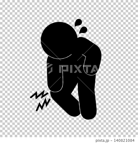 膝の痛みに悩む人のピクトグラム 140821084
