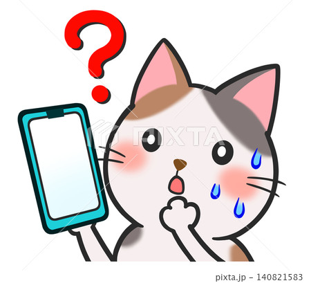 かわいい猫 悩む 不安 キャラクター スマートフォン 素材 かわいい猫 悩む 不安 キャラクター スマートフォン 素材 140821583