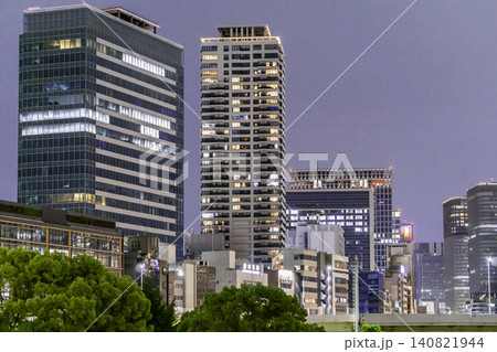 大阪夜景 北浜 ビル群 大阪府大阪市 大阪夜景 北浜 ビル群 大阪府大阪市 140821944