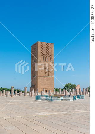 The historic Hassan Tower stands majestically next to the columns of the ancient, unfinished mosque in Rabat, Morocco. The historic Hassan Tower stands majestically next to the columns of the ancient, unfinished mosque in Rabat, Morocco. 140822127