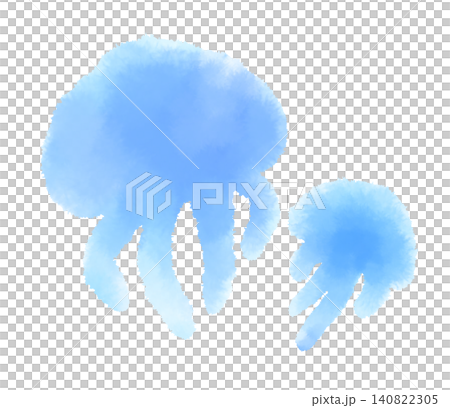 水彩風格手繪水母插圖 水彩風格手繪水母插圖 140822305