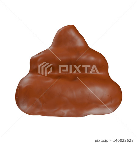 粘土でできたうんちの3DCG。うんこの可愛いスタンプアイコン。子供向けのデコレーション素材 140822628