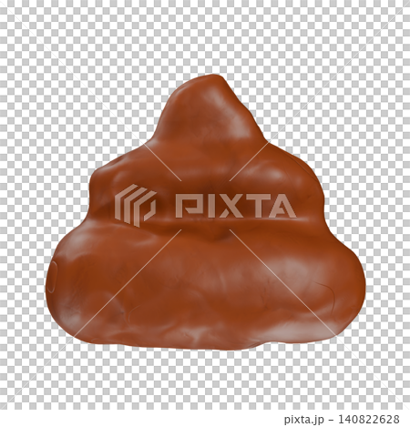 粘土でできたうんちの3DCG。うんこの可愛いスタンプアイコン。子供向けのデコレーション素材 140822628