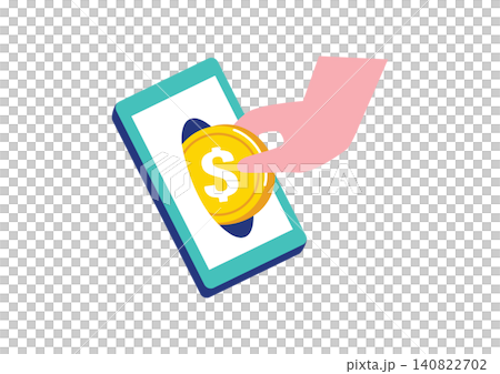 オンラインバンキングのイメージイラスト 140822702