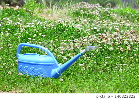 芝生の上に置いたジョウロ 芝生の上に置いたジョウロ 140822822