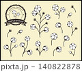 コットンフラワーのロゴマークのイラストのセット 140822878