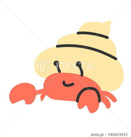 かわいいヤドカリのイラスト かわいいヤドカリのイラスト 140823031