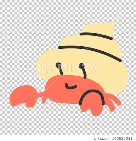 かわいいヤドカリのイラスト かわいいヤドカリのイラスト 140823031