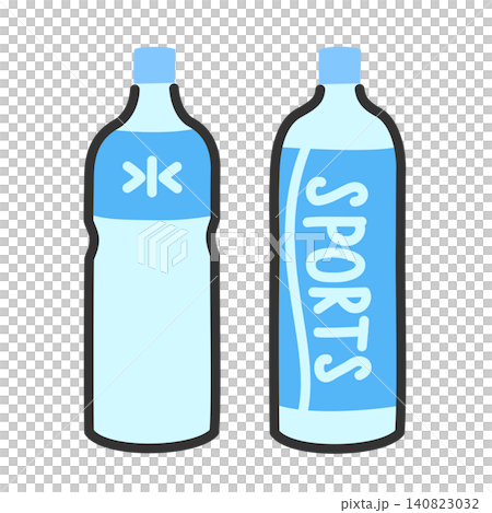 ペットボトルに入った水とスポーツドリンクのイラスト ペットボトルに入った水とスポーツドリンクのイラスト 140823032