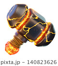 Lava Hammer 3D Render Icon, Fantasy Weapon Illustration Lava Hammer 3D Render Icon, Fantasy Weapon Illustration 140823626