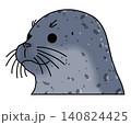 ゴマフアザラシ 顔(斜め向き) 140824425