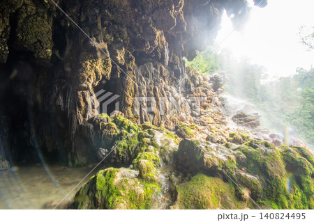 Clear water pool inside Goa Tetes limestone cave at Tumpak Sewu canyon Indonesia Clear water pool inside Goa Tetes limestone cave at Tumpak Sewu canyon Indonesia 140824495
