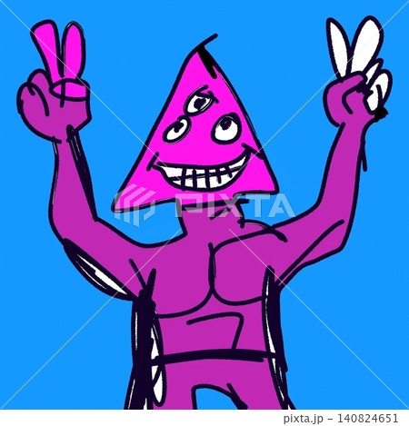 Surreal Pink Triangle Peace Sign Vector for Streetwear Design Surreal Pink Triangle Peace Sign Vector for Streetwear Design 140824651