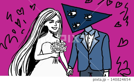 Surreal Wedding Couple Abstract Dark Art for Romance Articles 140824654