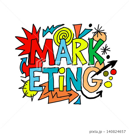 Colorful Comic Style Hand Drawn Typography for Marketing Promotions 140824657