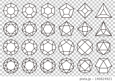 A set of vector illustrations of gemstone icons in various shapes. A set of vector illustrations of gemstone icons in various shapes. 140824921