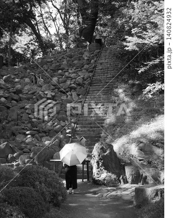 小石川後楽園　石段　階段　 140824932