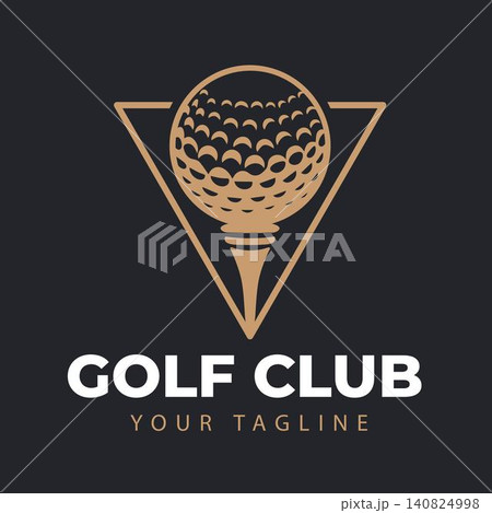 Geometric Golf Ball with Triangle Frame Logo for Golf Club and Sports Academy Geometric Golf Ball with Triangle Frame Logo for Golf Club and Sports Academy 140824998