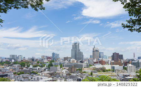 新緑の仙台市全景 140825322
