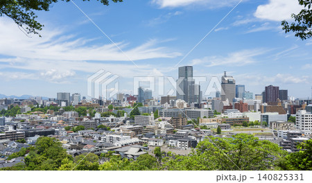 新緑の仙台市全景 140825331