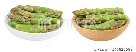 fresh asparagus in ceramic bowl isolated on white background fresh asparagus in ceramic bowl isolated on white background 140825585