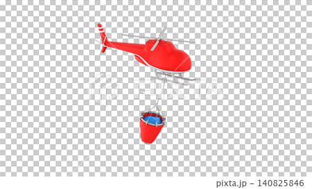 Firefighting helicopter carrying a water tank, 3d render Firefighting helicopter carrying a water tank, 3d render 140825846