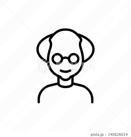 Grandfather in eyeglasses thin line icon. Modern vector illustration for avatar. Grandfather in eyeglasses thin line icon. Modern vector illustration for avatar. 140826014