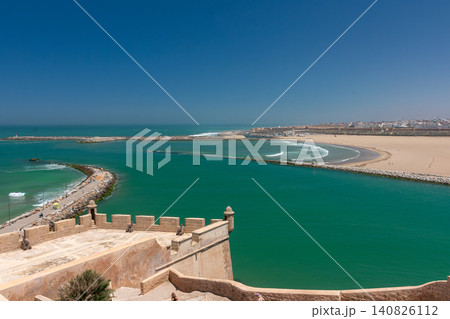 Waves from the Atlantic Ocean crash onto Rabat Beach near the mouth of the Bouregreg River in Morocco. Waves from the Atlantic Ocean crash onto Rabat Beach near the mouth of the Bouregreg River in Morocco. 140826112