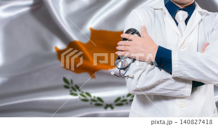 Cypriot national health system, Medical professional holding sthetoscope isolated Cypriot national health system, Medical professional holding sthetoscope isolated 140827418