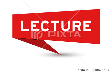 Red color speech banner with word lecture on white background Red color speech banner with word lecture on white background 140828685