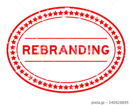 Grunge red rebranding word oval rubber seal stamp on white background Grunge red rebranding word oval rubber seal stamp on white background 140828695