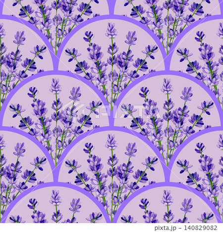 Watercolor lavender on blue background. Seamless floral pattern-290. Watercolor lavender on blue background. Seamless floral pattern-290. 140829082