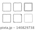 手描き風四角フレームセット　白背景黒 140829738