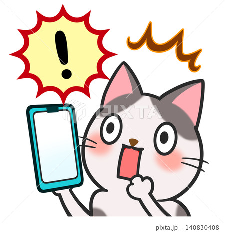 かわいい猫 驚く キャラクター スマートフォン 素材 かわいい猫 驚く キャラクター スマートフォン 素材 140830408