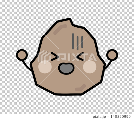 Illustration of a hard, lumpy poop character; constipation, poop Illustration of a hard, lumpy poop character; constipation, poop 140830990