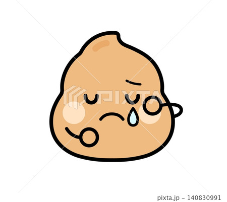 泣いているうんちのキャラクターのイラスト 悲しい うんこ 泣いているうんちのキャラクターのイラスト 悲しい うんこ 140830991